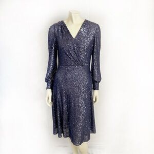 TAHARI ARTHUR S. LEVINE Purple Sequined Dress Size 6